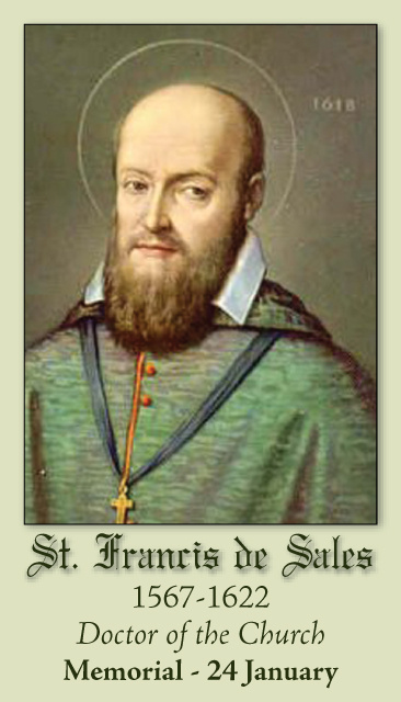 St. Francis de Sales Prayer Card-PATRON OF TEACHERS